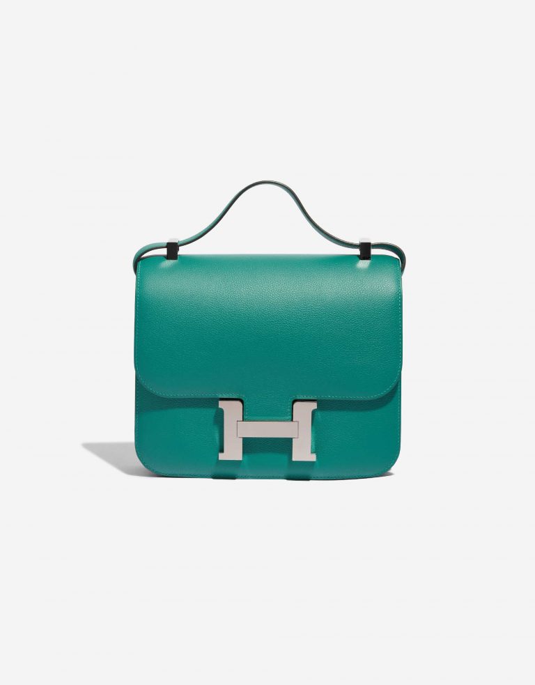 Pre-owned Hermès bag Constance 24 Evercolor Vert Verone Green Front | Sell your designer bag on Saclab.com