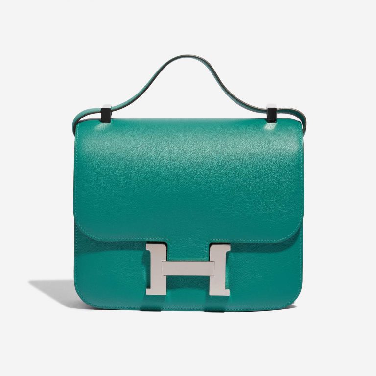 Pre-owned Hermès bag Constance 24 Evercolor Vert Verone Green Front | Sell your designer bag on Saclab.com