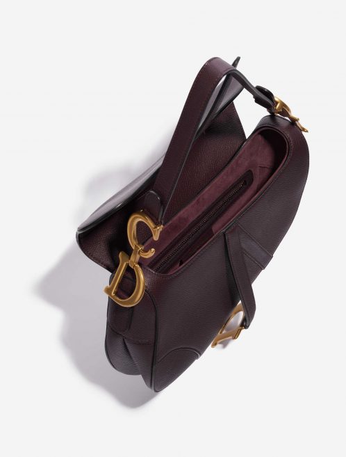 Pre-owned Dior bag Saddle Medium Calf Bordeaux Red Inside | Sell your designer bag on Saclab.com