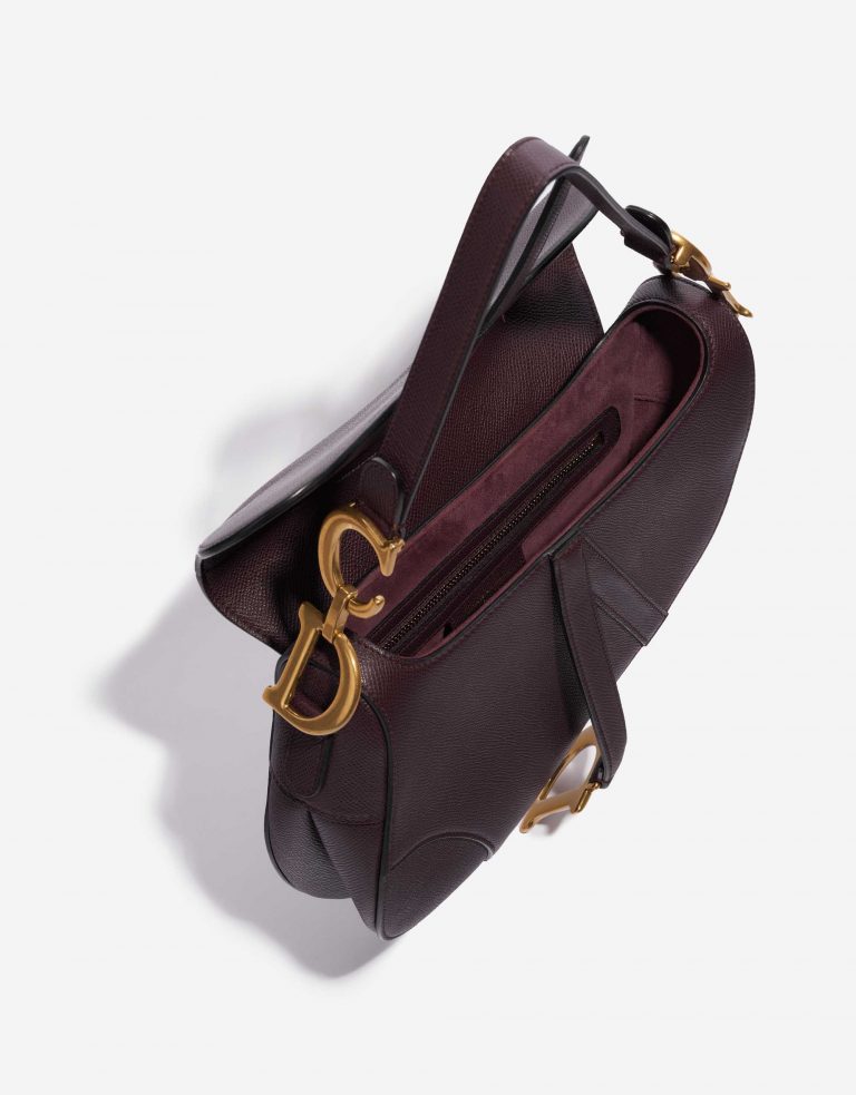 Pre-owned Dior bag Saddle Medium Calf Bordeaux Red Inside | Sell your designer bag on Saclab.com