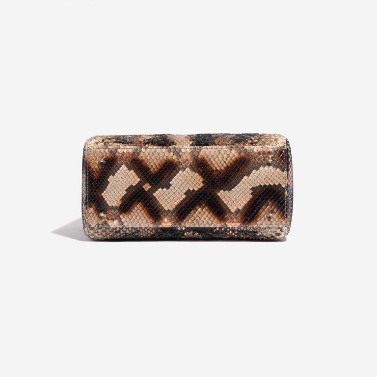 Pre-owned Dior bag Lady Medium Python / Sequins Beige / Black / Orange Beige, Black, Orange Bottom | Sell your designer bag on Saclab.com