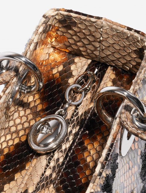 Pre-owned Dior bag Lady Medium Python / Sequins Beige / Black / Orange Beige, Black, Orange Closing System | Sell your designer bag on Saclab.com