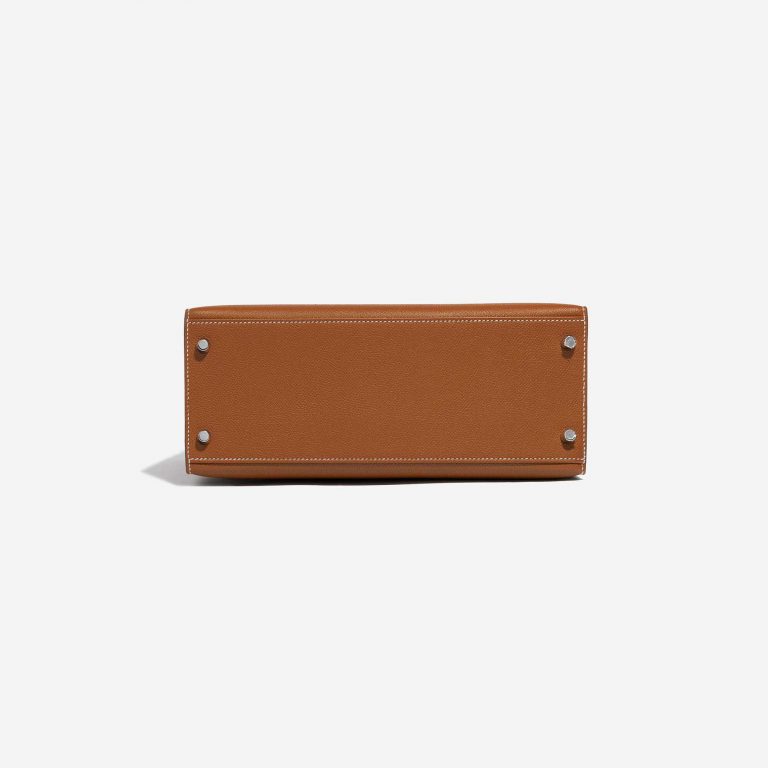 Pre-owned Hermès bag Kelly 28 Epsom Gold Brown Bottom | Sell your designer bag on Saclab.com