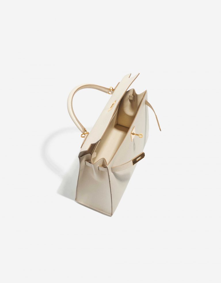 Pre-owned Hermès bag Kelly 32 Epsom Craie Grey Inside | Sell your designer bag on Saclab.com