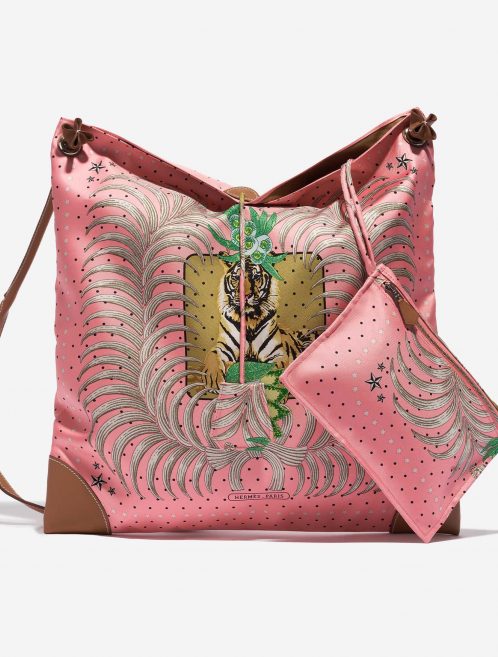 Pre-owned Hermès bag Silk City 41 Silk / Swift Rose d’été / Beige / Sable / Gold Beige, Gold, Rose Front | Sell your designer bag on Saclab.com