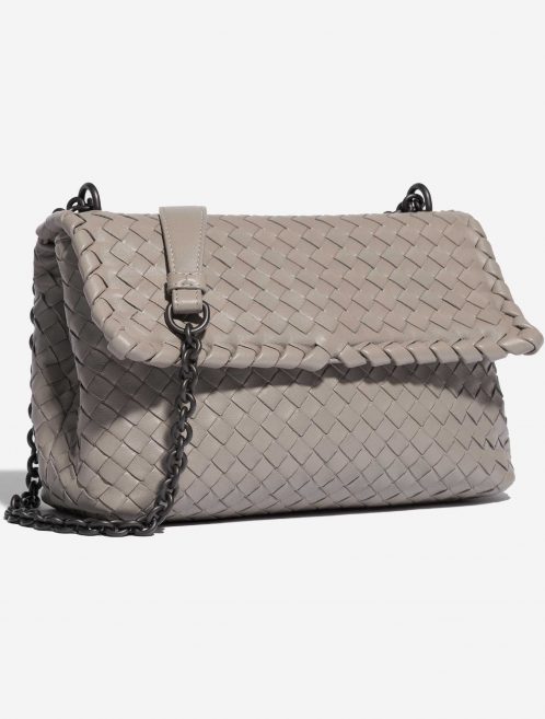 Pre-owned Bottega Veneta bag Olimpia Medium Nappa Grey Grey Side Front | Sell your designer bag on Saclab.com