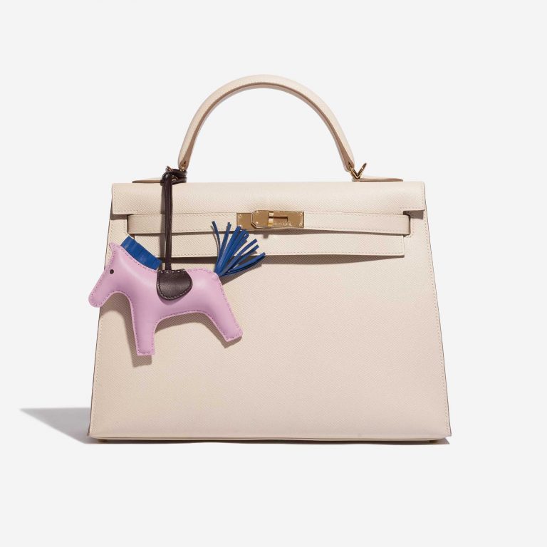 Pre-owned Hermès bag Rodeo MM Milo Lamb Mauve Sylvestre / Blue France / Rouge Sellier Blue, Rose Detail | Sell your designer bag on Saclab.com