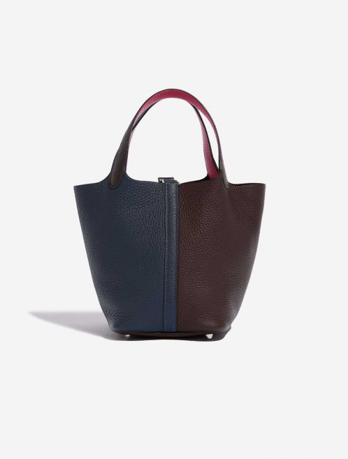 Pre-owned Hermès bag Picotin 18 Taurillon Clemence Bleu Nuit / Rouge Sellier /  Framboise Blue, Pink, Red Back | Sell your designer bag on Saclab.com