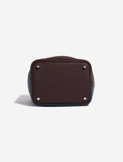 Pre-owned Hermès bag Picotin 18 Taurillon Clemence Bleu Nuit / Rouge Sellier /  Framboise Blue, Pink, Red Bottom | Sell your designer bag on Saclab.com