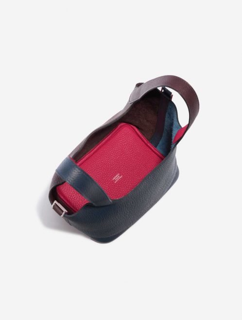 Pre-owned Hermès bag Picotin 18 Taurillon Clemence Bleu Nuit / Rouge Sellier /  Framboise Blue, Pink, Red Inside | Sell your designer bag on Saclab.com