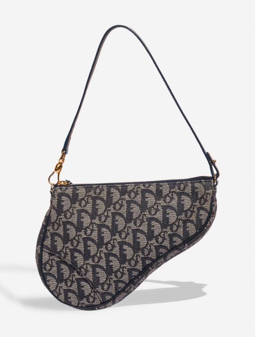 Pre-owned Dior bag Saddle Clutch Oblique Jacquard Blue Blue Front | Sell your designer bag on Saclab.com