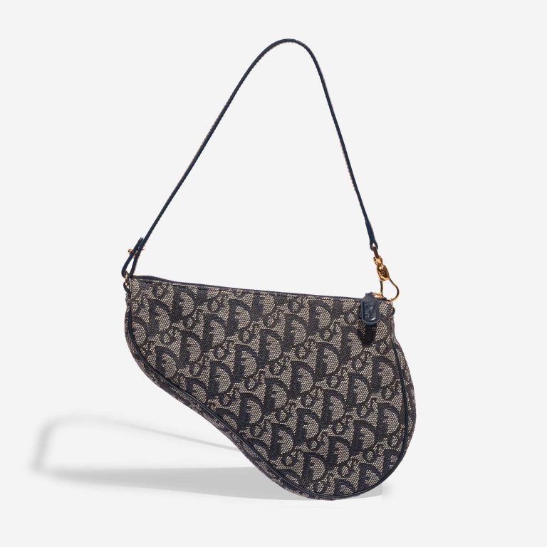 Pre-owned Dior bag Saddle Clutch Oblique Jacquard Blue Blue Back | Sell your designer bag on Saclab.com
