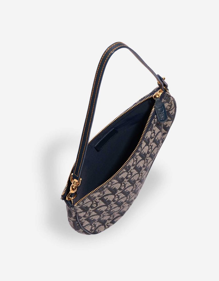 Pre-owned Dior bag Saddle Clutch Oblique Jacquard Blue Blue Inside | Sell your designer bag on Saclab.com