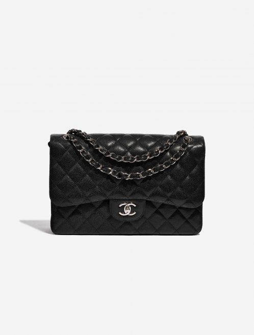 Pre-owned Chanel bag Timeless Jumbo Caviar Black Black Front | Sell your designer bag on Saclab.com