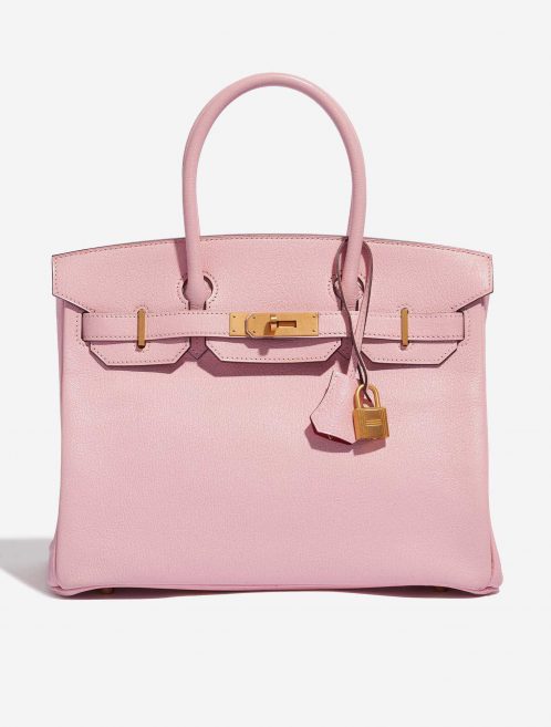 Pre-owned Hermès bag Birkin 30 Custom Made Chèvre Mysore Rose Sakura / Vermillion Pink, Rose Front | Sell your designer bag on Saclab.com