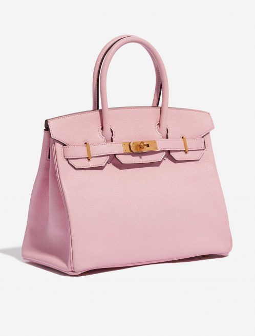 Pre-owned Hermès bag Birkin 30 Custom Made Chèvre Mysore Rose Sakura / Vermillion Pink, Rose Side Front | Sell your designer bag on Saclab.com