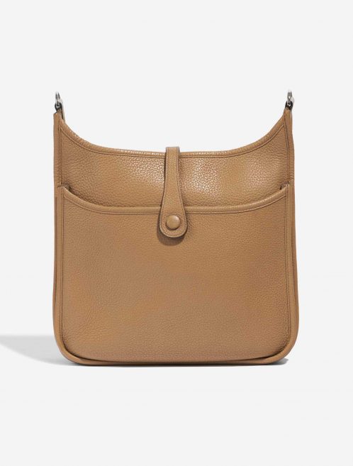 Pre-owned Hermès bag Evelyne 29 Clemence Tabac Camel Brown Back | Sell your designer bag on Saclab.com
