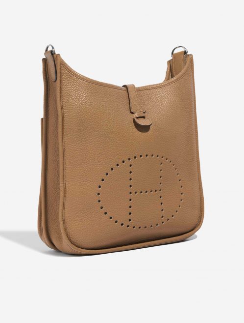 Pre-owned Hermès bag Evelyne 29 Clemence Tabac Camel Brown Side Front | Sell your designer bag on Saclab.com