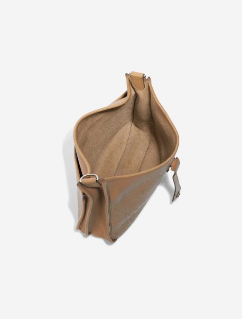 Pre-owned Hermès bag Evelyne 29 Clemence Tabac Camel Brown Inside | Sell your designer bag on Saclab.com