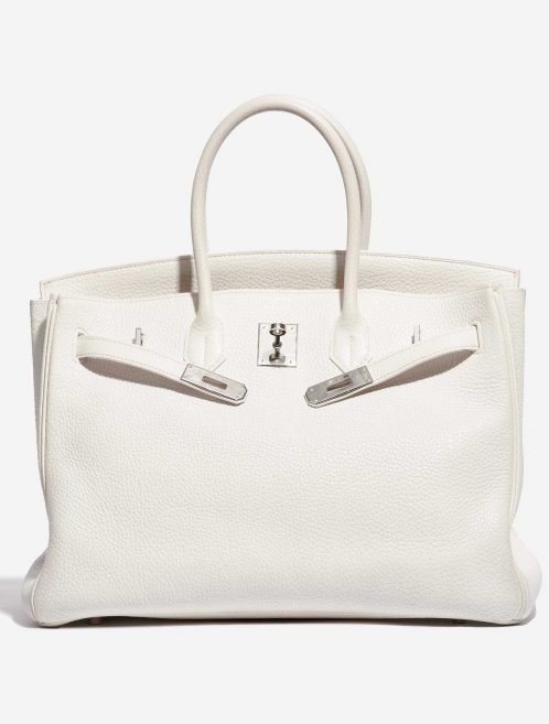 Pre-owned Hermès bag Birkin 35 Clemence White White Front Open | Sell your designer bag on Saclab.com