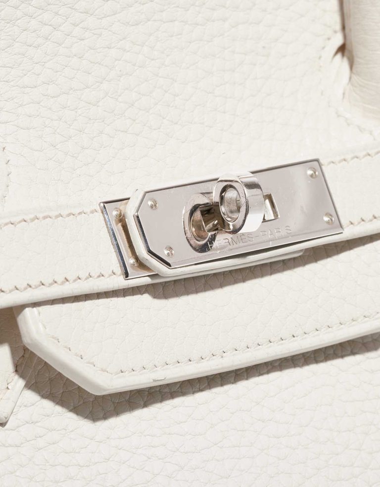 Pre-owned Hermès bag Birkin 35 Clemence White White Closing System | Sell your designer bag on Saclab.com