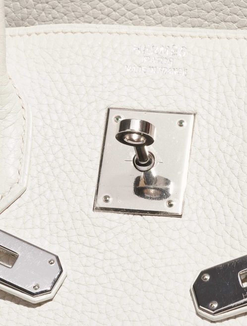 Pre-owned Hermès bag Birkin 35 Clemence White White Logo | Sell your designer bag on Saclab.com