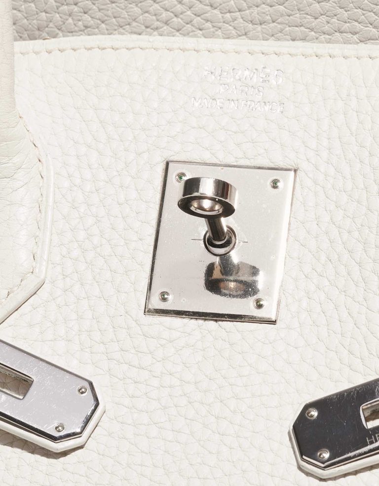 Pre-owned Hermès bag Birkin 35 Clemence White White Front | Sell your designer bag on Saclab.com