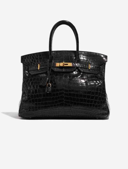 Pre-owned Hermès bag Birkin 35 Niloticus Crocodile Black Black Front | Sell your designer bag on Saclab.com