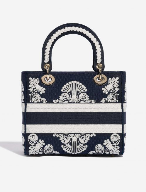 Pre-owned Dior bag Lady D-Lite Medium Canvas Blue / White Blue, White Back | Sell your designer bag on Saclab.com