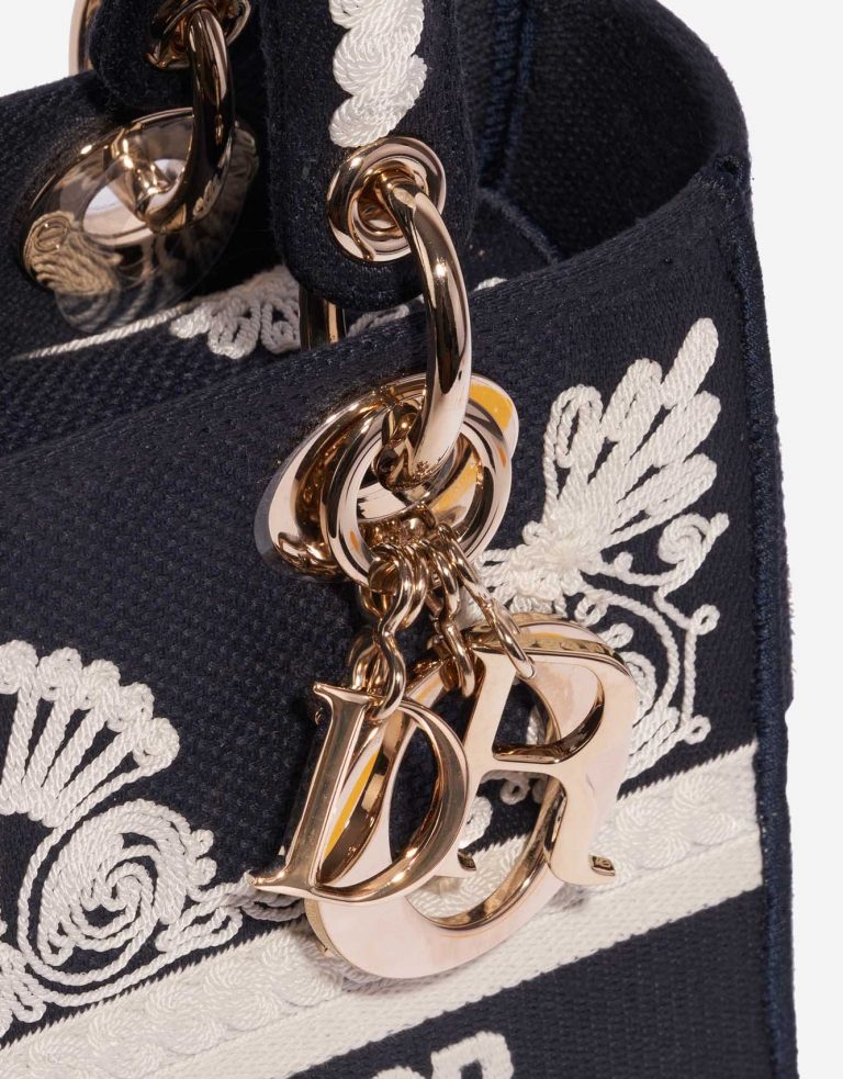 Pre-owned Dior bag Lady D-Lite Medium Canvas Blue / White Blue, White Closing System | Sell your designer bag on Saclab.com