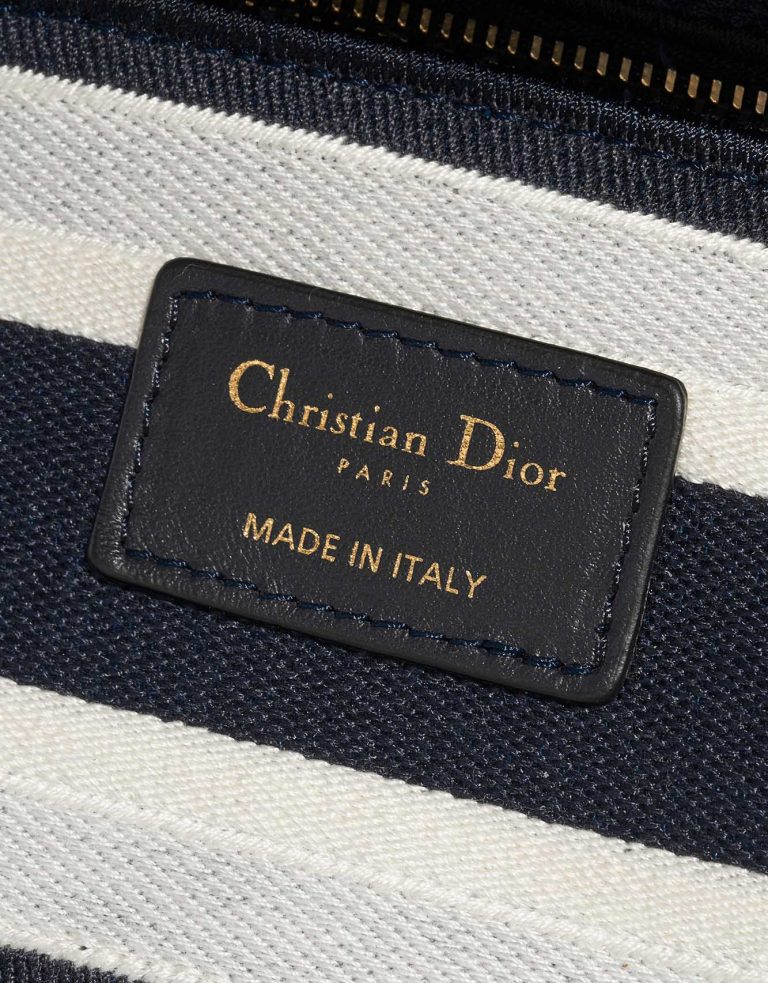 Pre-owned Dior bag Lady D-Lite Medium Canvas Blue / White Blue, White Logo | Sell your designer bag on Saclab.com
