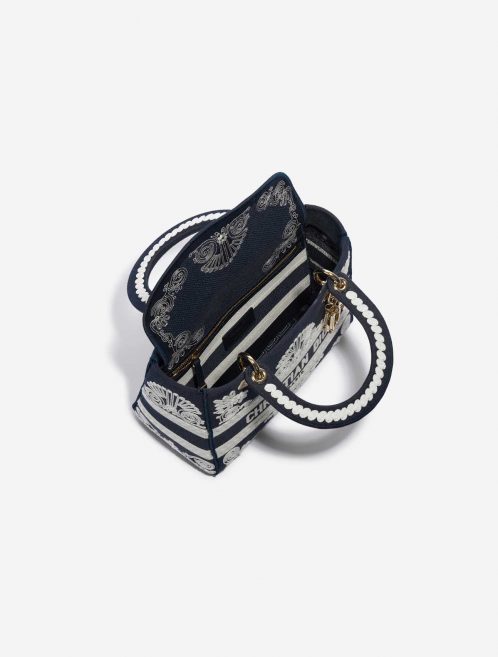 Pre-owned Dior bag Lady D-Lite Medium Canvas Blue / White Blue, White Inside | Sell your designer bag on Saclab.com