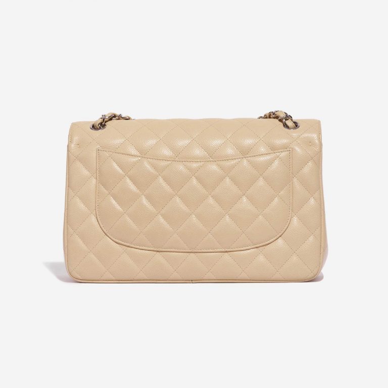 Pre-owned Chanel bag Timeless Jumbo Caviar Beige Beige Back | Sell your designer bag on Saclab.com