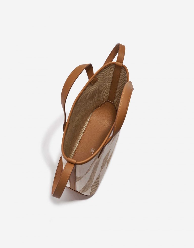 Pre-owned Hermès bag Cabas H en Biais 27 Toile H / Swift Ecru / Nature / Gold Beige, Brown, White Inside | Sell your designer bag on Saclab.com
