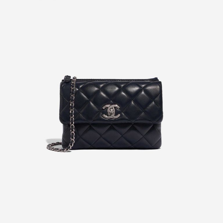 Pre-owned Chanel bag Timeless Small Flap Bag Lambskin Dark Blue Blue Front | Sell your designer bag on Saclab.com