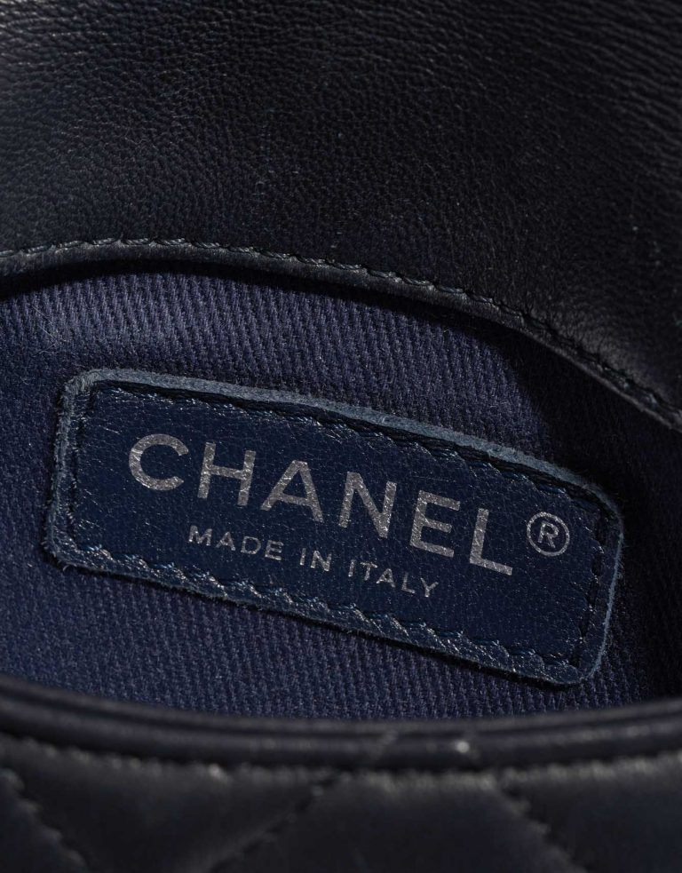 Pre-owned Chanel bag Timeless Small Flap Bag Lambskin Dark Blue Blue Logo | Sell your designer bag on Saclab.com