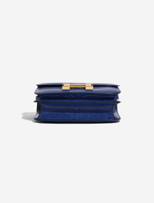 Pre-owned Hermès bag Constance 18 Salvator Lizard Blue Sapphire Blue Bottom | Sell your designer bag on Saclab.com