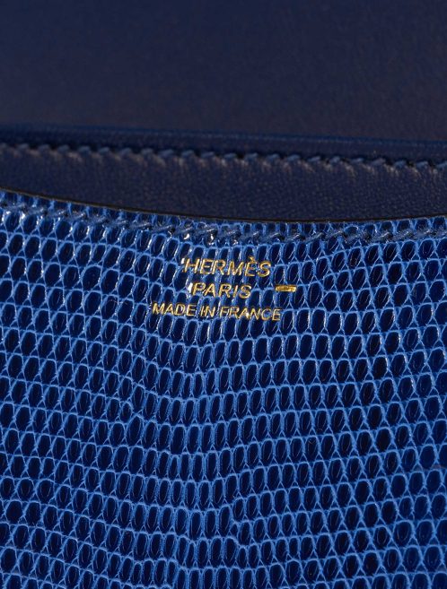 Pre-owned Hermès bag Constance 18 Salvator Lizard Blue Sapphire Blue Logo | Sell your designer bag on Saclab.com