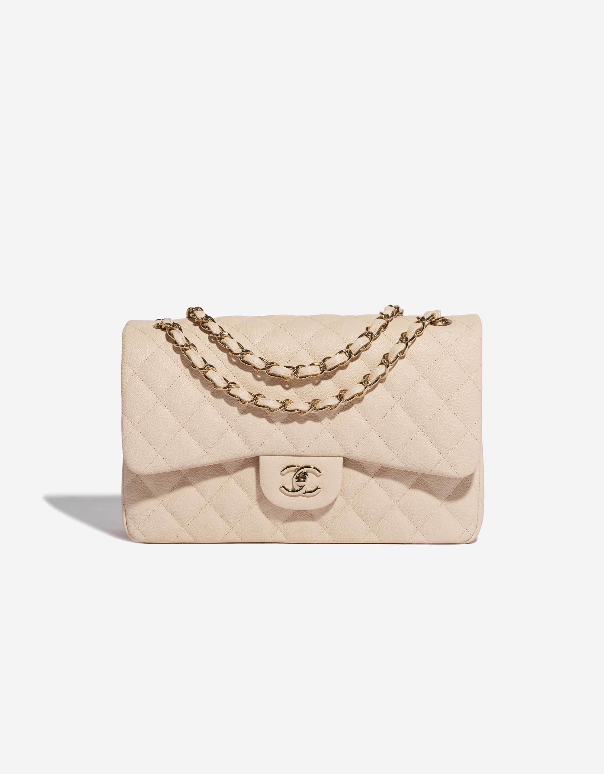Chanel Timeless Jumbo Caviar Light Beige | SACLÀB