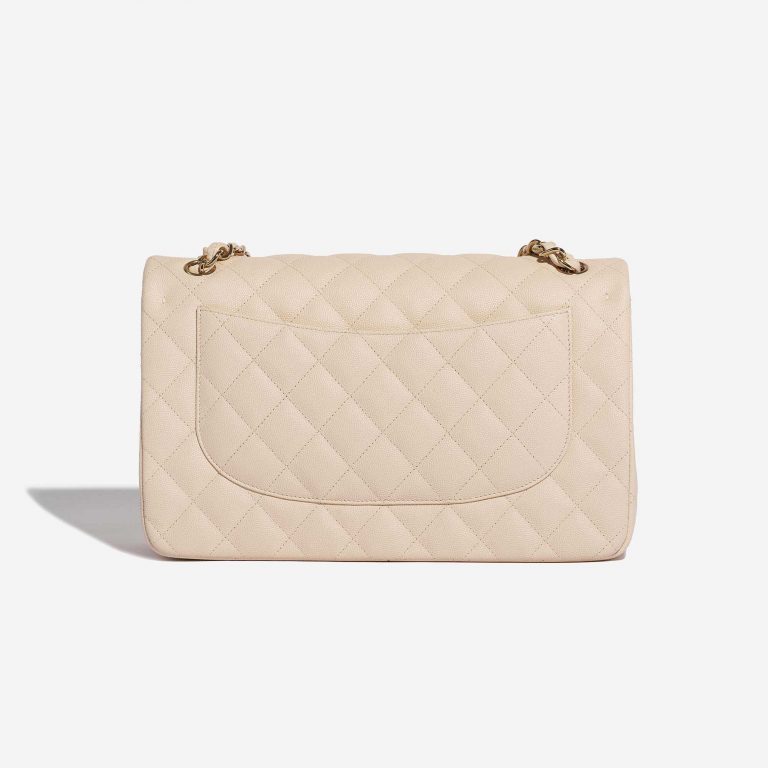 Pre-owned Chanel bag Timeless Jumbo Caviar Light Beige Beige Back | Sell your designer bag on Saclab.com