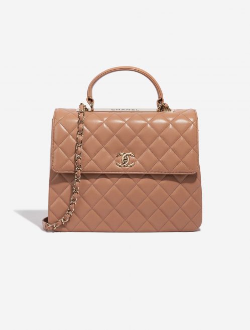 Pre-owned Chanel bag Timeless Handle Large Lamb Beige Beige Front | Sell your designer bag on Saclab.com