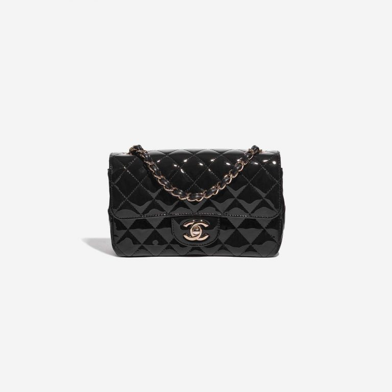 Pre-owned Chanel bag Timeless Mini Rectangular Patent Leather Black Black Front | Sell your designer bag on Saclab.com