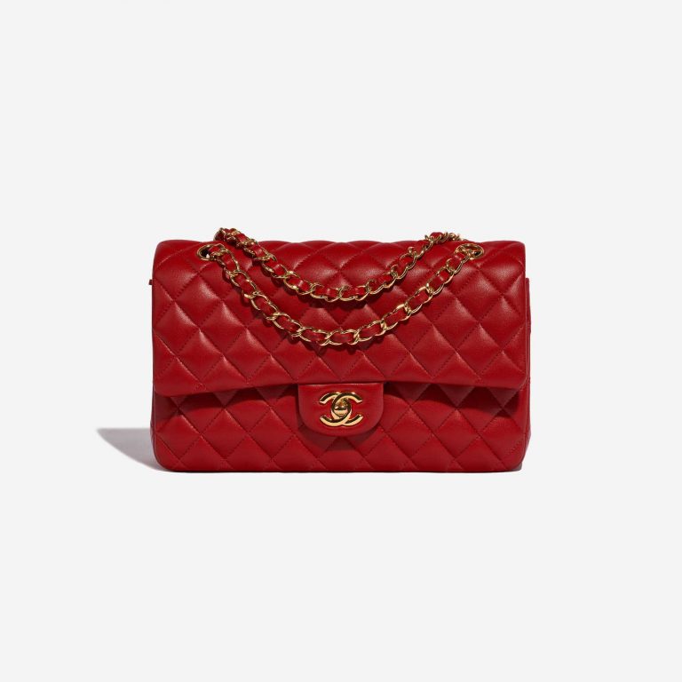 Pre-owned Chanel bag Timeless Medium Lambskin Red Red Front | Sell your designer bag on Saclab.com