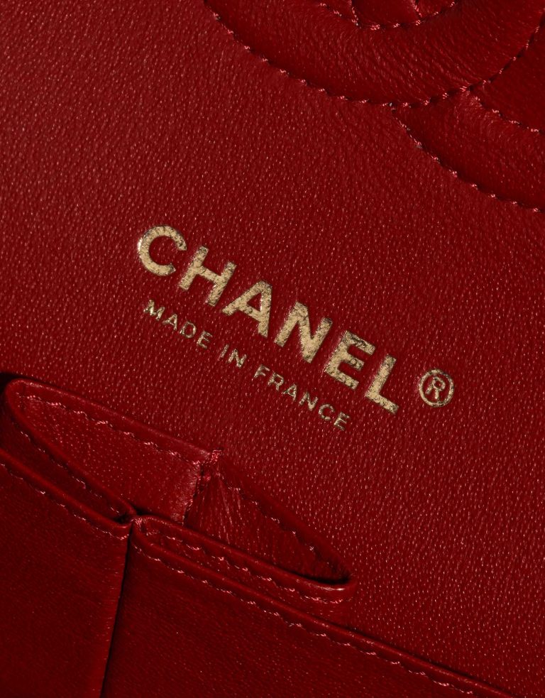 Pre-owned Chanel bag Timeless Medium Lambskin Red Red Logo | Sell your designer bag on Saclab.com