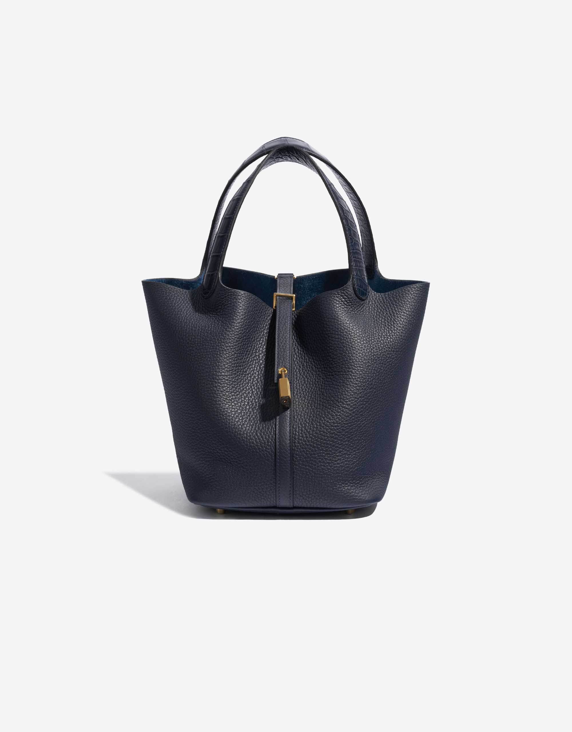 Hermès Picotin Touch 22 Matte Alligator / Clemence Blue Nuit
