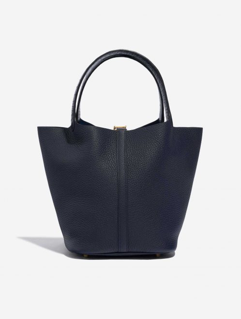 Pre-owned Hermès bag Picotin Touch 22 Matte Alligator / Clemence Blue Nuit / Blue Marine Blue Back | Sell your designer bag on Saclab.com