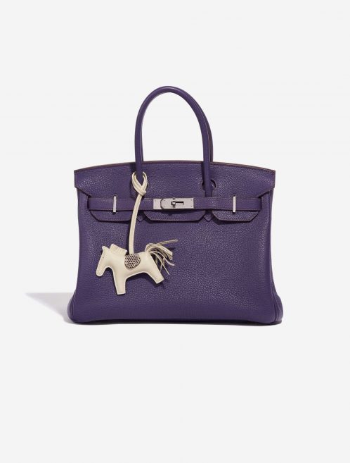 Pre-owned Hermès bag Rodeo PM Swift / Lizard Craie / Ombre Brown, Grey Front | Sell your designer bag on Saclab.com