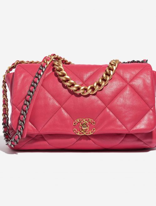 Pre-owned Chanel bag 19 Maxi Flap Bag Lamb Pink Pink Front | Sell your designer bag on Saclab.com