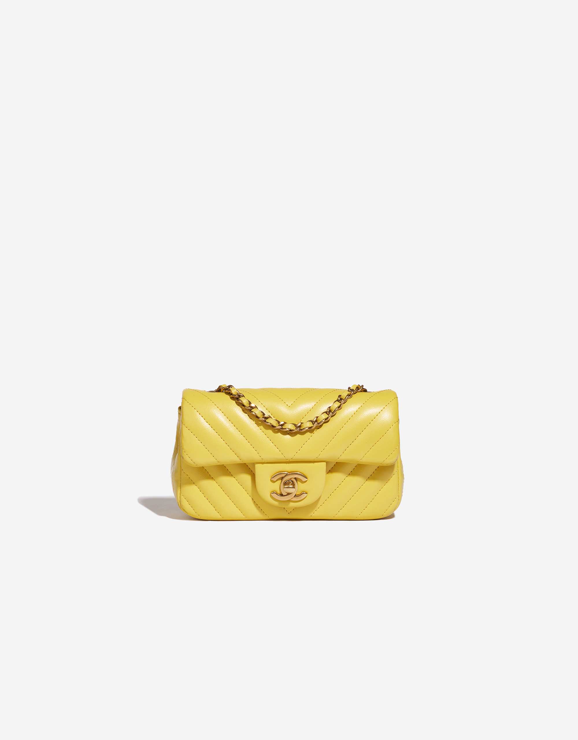 Chanel Classique Chevron Extra Mini Agneau Jaune SACLÀB