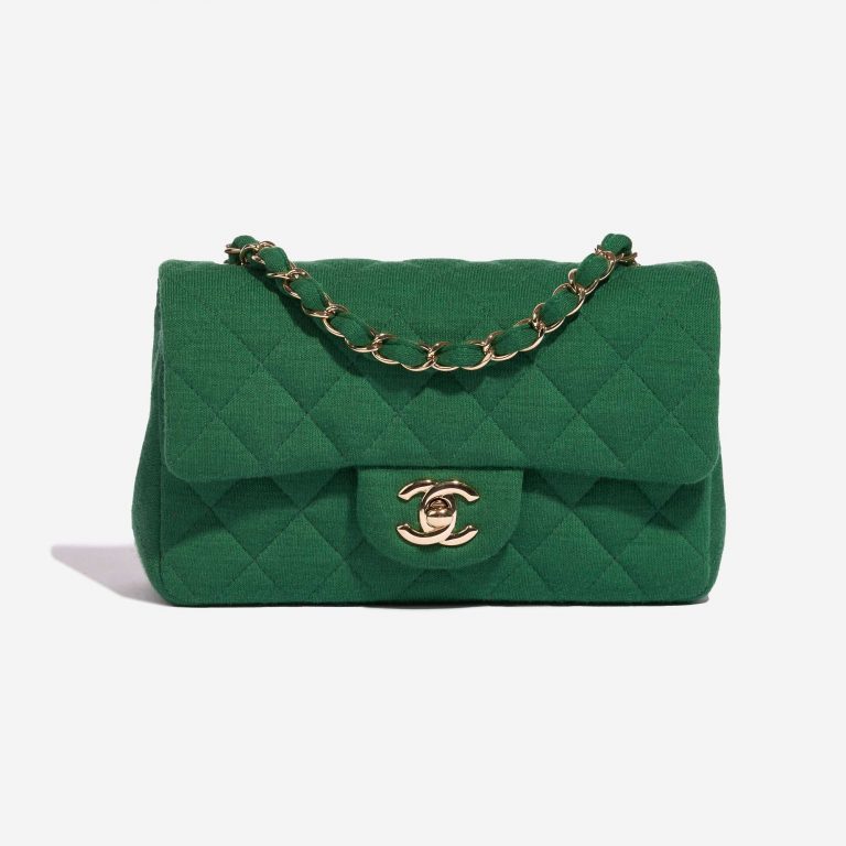 Pre-owned Chanel bag Timeless Mini Rectangular Cotton Green Green Front | Sell your designer bag on Saclab.com
